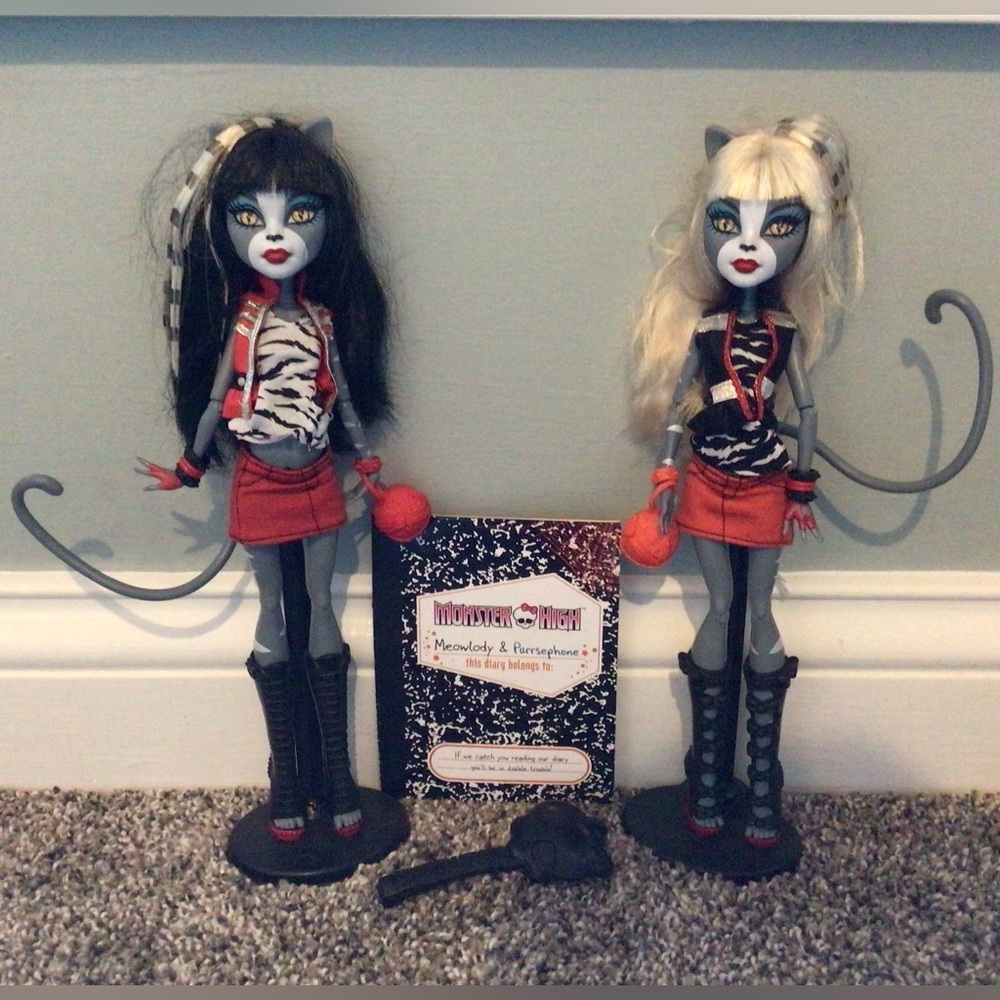 Monster High Purrsephone & Meowlody Dolls
